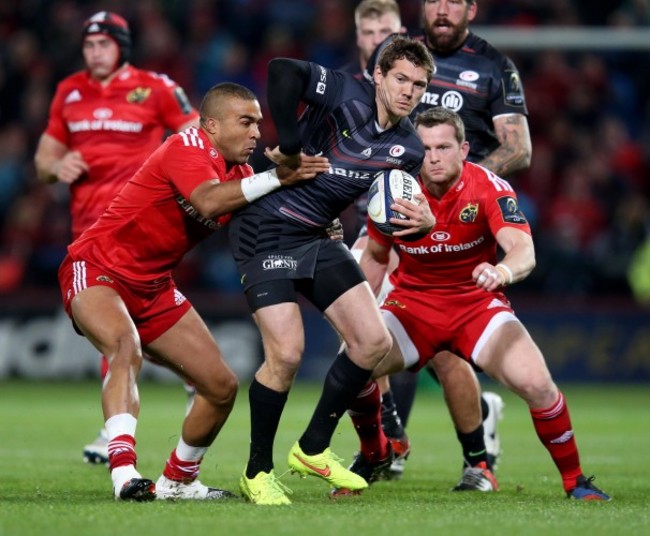 Simon Zebo tackles Alex Goode