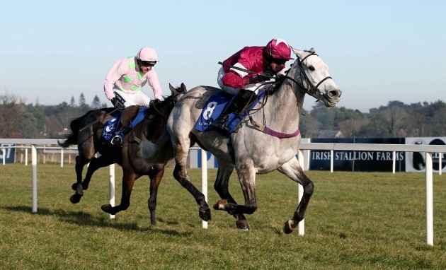 Petite Parisienne ridden by Bryan Cooper comes home to win ahead of Kalkir ridden by Ruby Walsh