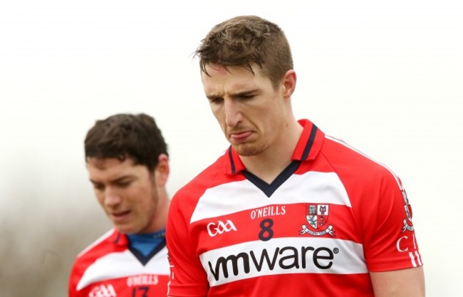 John O&Otilde;Dwyer and Aidan Walsh dejected after the game