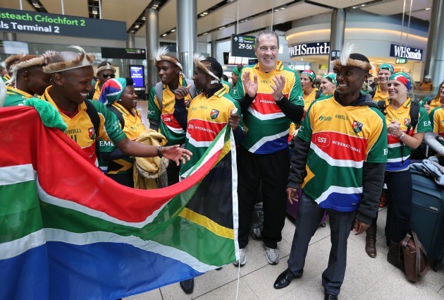 South Africa Gaels team arrive at Dublin Airport