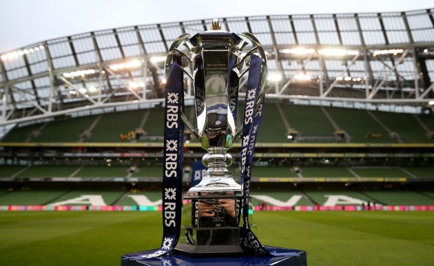 General view of the RBS 6 Nations Championship trophy