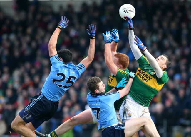 Johnny Buckley and David Moran with Cian O'Sullivan and Jack McCaffrey