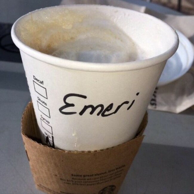 Congratulations @Starbucks, you managed to make Emer sound Italian