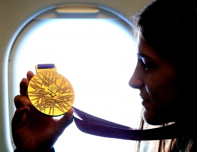 Katie Taylor with her Olympic gold medal