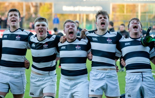 Belvedere College players celebrate victory