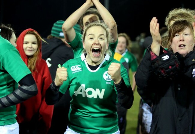 Niamh Briggs celebrates