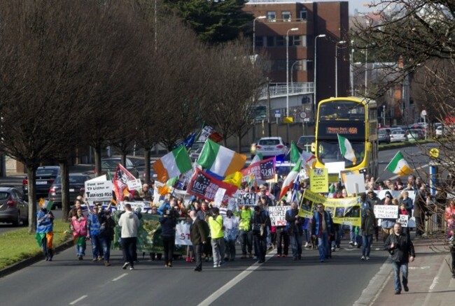 water protest - RTE . Pictured Water p