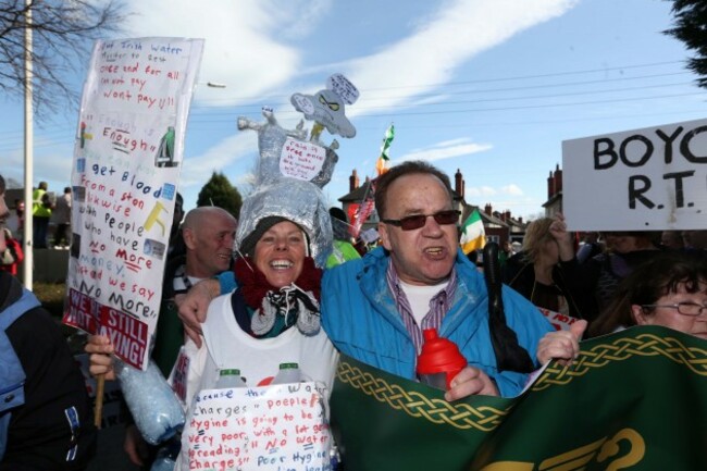 water protest - RTE . Pictured (LtoR)
