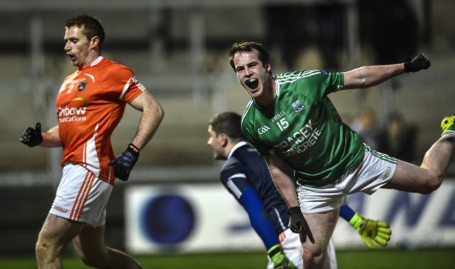 Ruairi Corrigan celebrates scoring