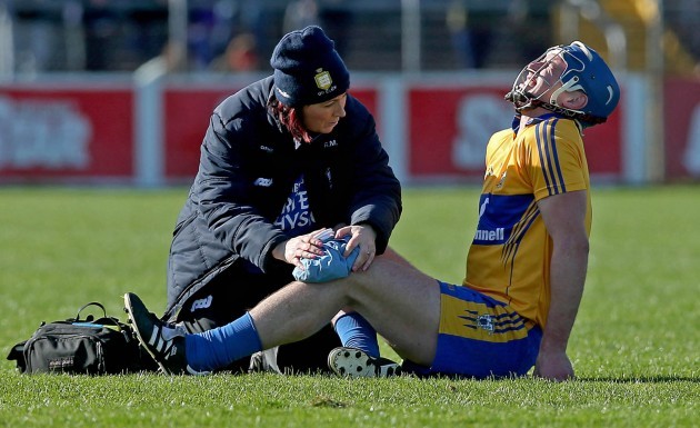 Conor Ryan is treated for an injury