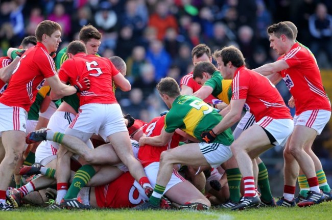 Tempers flare between Cork and Kerry players