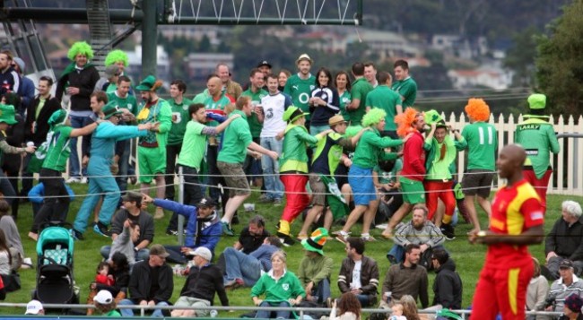 Ireland fans celebrate winning