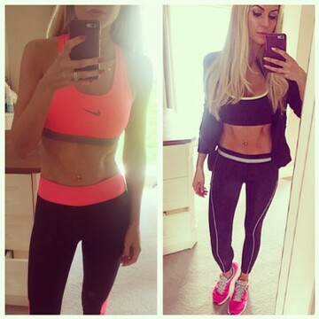 @nike top and @underarmour leggings on the left