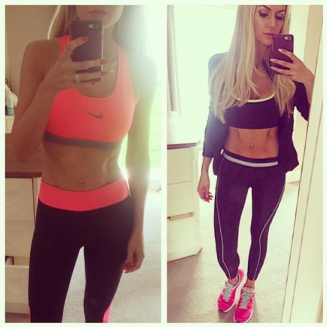 @nike top and @underarmour leggings on the left