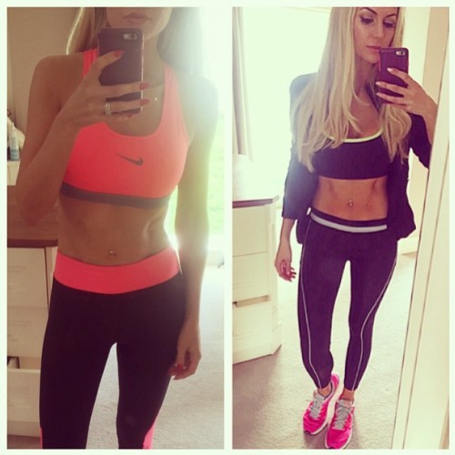 @nike top and @underarmour leggings on the left
