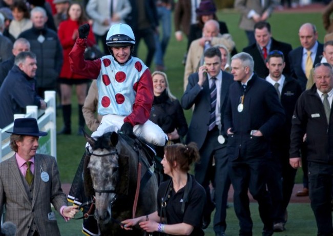 Paul Townend celebrate winning on Irish Cavalier