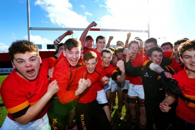 CBC players celebrate after the game