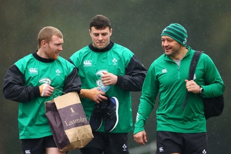 Keith Earls, Robbie Henshaw and Rory Best