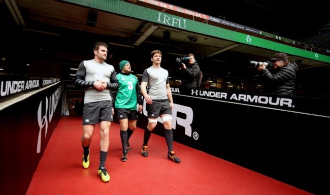 Jared Payne, Rory Best and Iain Henderson