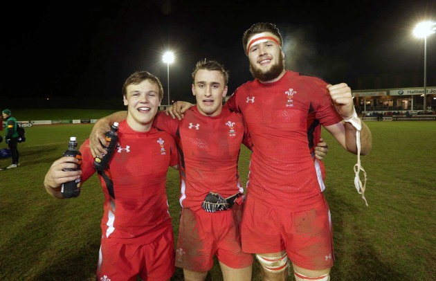 Rory Thornton, Ollie Griffiths and Jarrod Evans celebrate winning