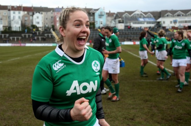Niamh Briggs celebrates