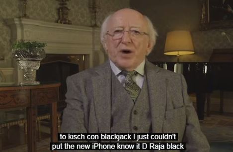 absolutely mangled the subtitles on Michael D. Higgins' Paddy's Day  address