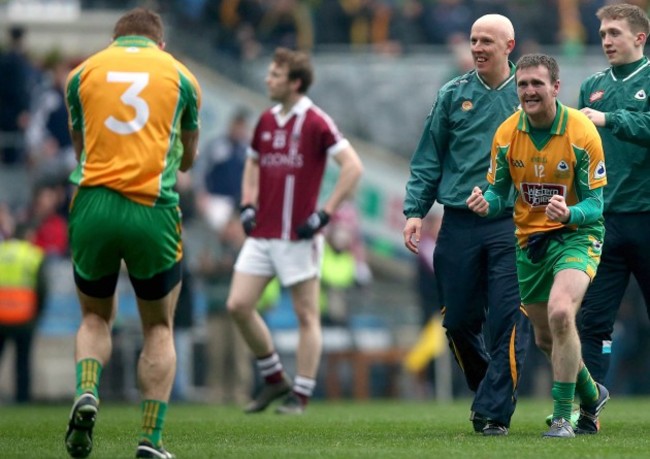 Gary Delaney and Kieran Fitzgerald celebrate at the final whistle