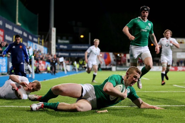 Stephen Fitzgerald scores their first try