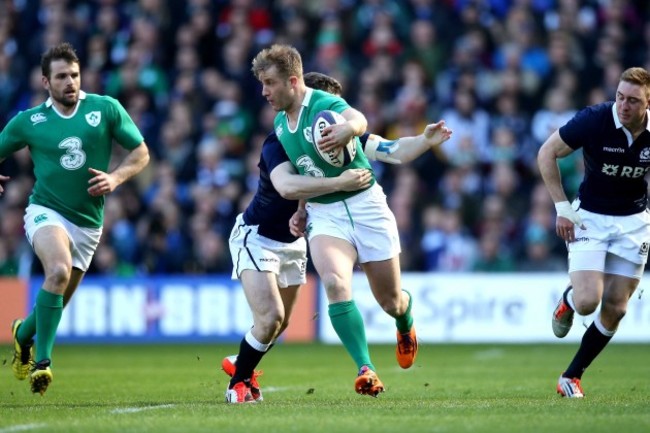 Luke Fitzgerald tackled by Mark Bennett