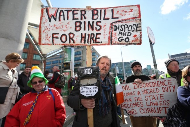 Water Protest. Pictured Dermot Hutchin