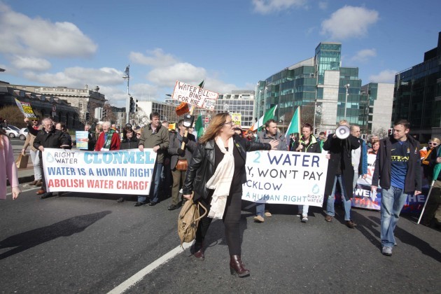 Water Protest. Pictured is Bernie Hughes