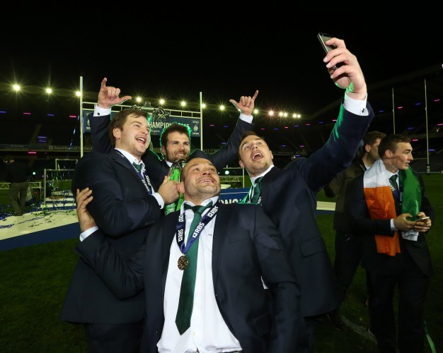 Iain Henderson, Jared Payne, Rory Best and Tommy Bowe take a selfie