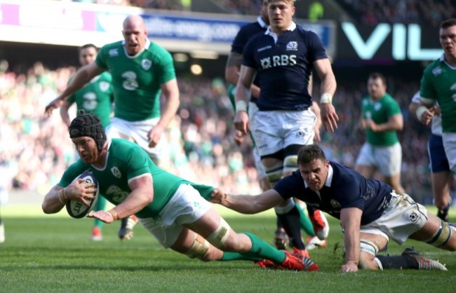 Sean O'Brien scores their second try