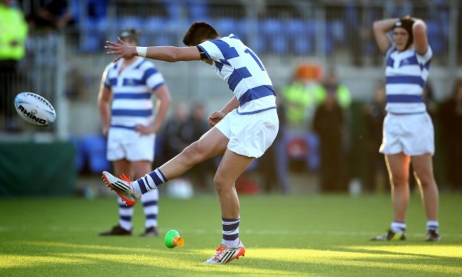 Joey Caputo kicks a late penalty to win the game