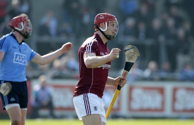 Joe Canning celebrates scoring a goal