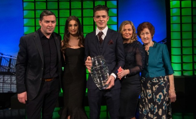 Jack Grealish and his father Kevin Grealish, girlfriend Sasha Attwood, his mother Karen and Granny Margaret Grealish