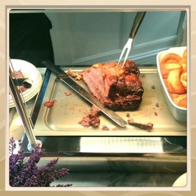 Roast Irish Sirloin of Beef being served as we ...