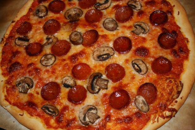 Mushroom and Pepperoni Pizza