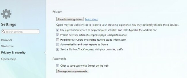 Opera Do Not Track