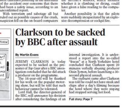 Sacked In The Morning: Jeremy Clarkson To Be Fired Tomorrow By BBC, Say ...