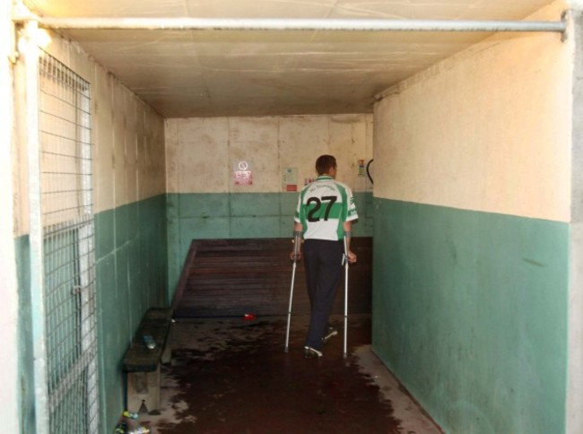 Henry Shefflin makes his way back to the dressing room