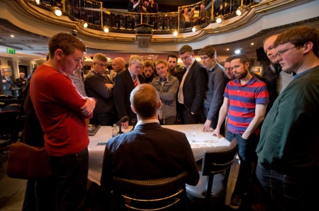 Henry Shefflin speaking to members of the media