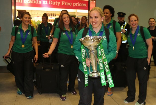 Rugby Union - Women's 6 Nations - Ireland Women's Team Arrival - Dublin Airport