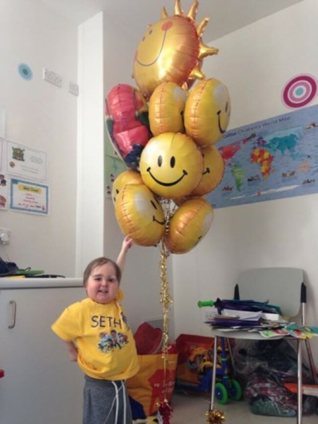 The main man loving a balloon delivery