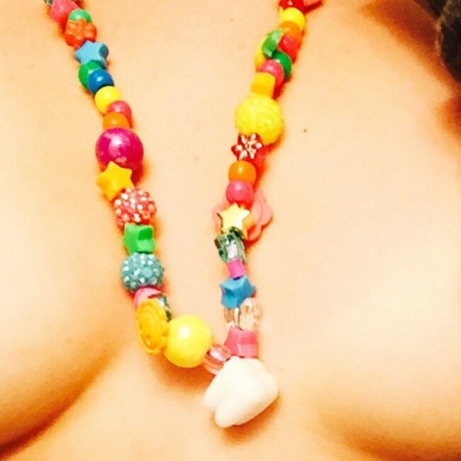 Made Meeeeesahhhh @waynecoyne5 #dirtyhippie necklace with my realllll life tooooof in it