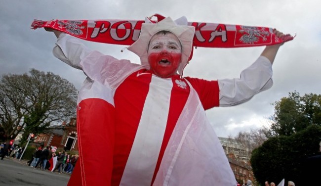 A Poland supporter before the game