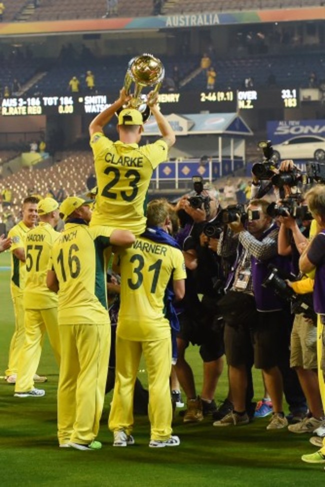 Michael Clarke celebrates winning