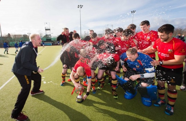 Banbridge celebrate winning the Irish Senior Cup