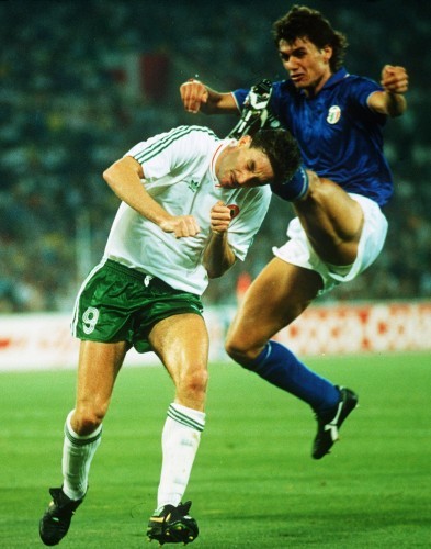 John Aldridge and Paolo Maldini WC 1990