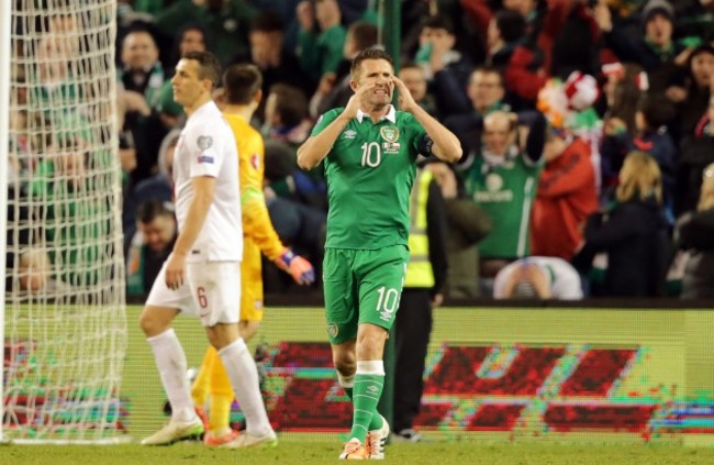 Robbie Keane reacts